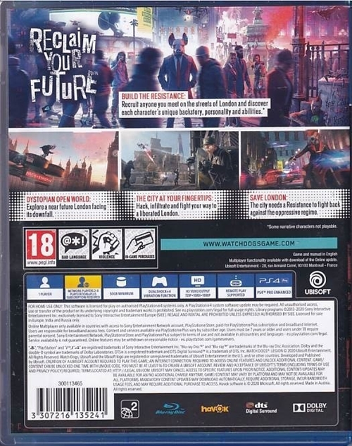 Watch Dogs - Legion - PS4 (B Grade) (Genbrug)